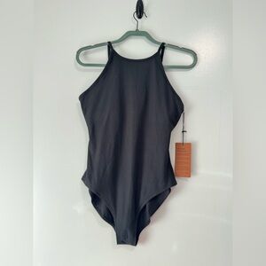 NWT Girlfriend Collective Marlow High Neck Bodysuit, Black, Size XL